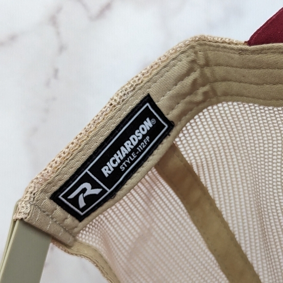 Richardson Hat Mammoth Dunes Trucker Sand Valley Resort Mens Snapback Cap Red - Picture 7 of 9